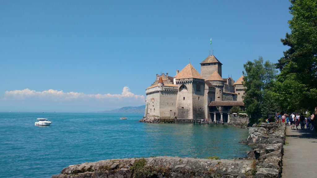 Chateau de chillon in the Lake Geneva Region was built in the 11th century and is now a museum